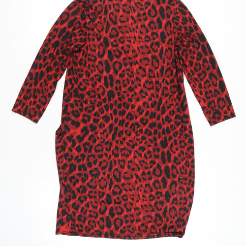 Roman Originals Red Animal Print Women's Dress Size 10