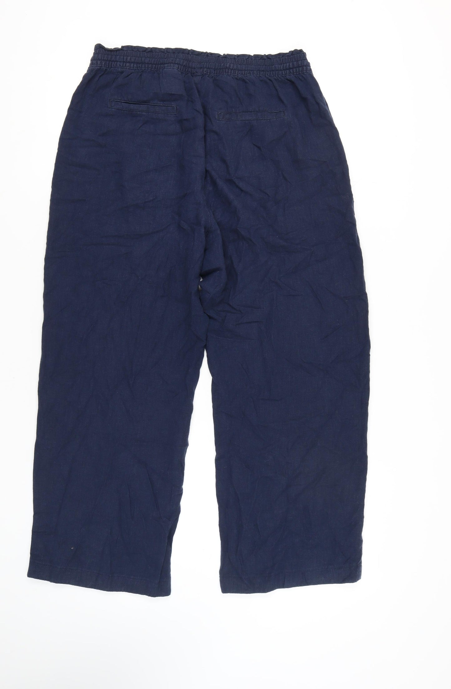 Next Women's Blue Linen Trousers Size 14