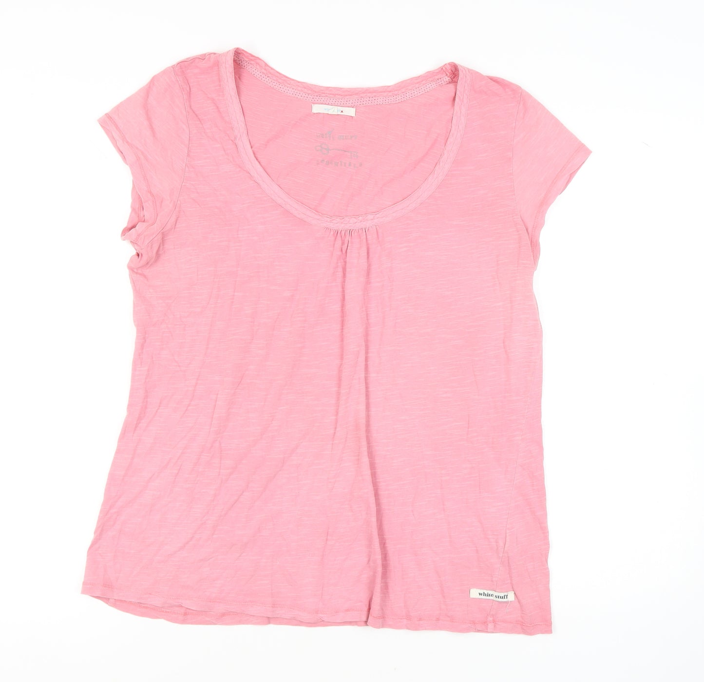 White Stuff Women's Pink Cotton T-Shirt Size 18