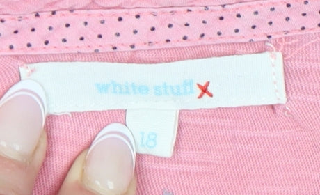 White Stuff Women's Pink Cotton T-Shirt Size 18