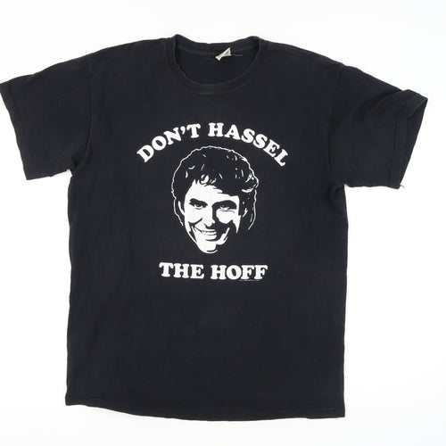 Fruit of the Loom Men's Black Funny T-Shirt - Size L