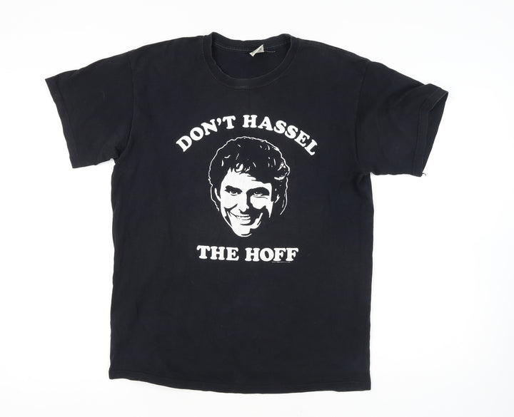 Fruit of the Loom Men's Black Funny T-Shirt - Size L