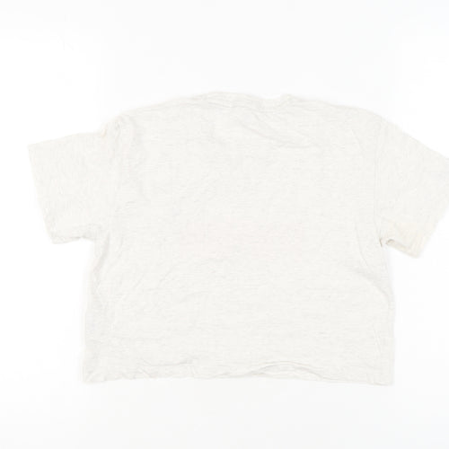 Puma Girls Ivory Cropped T-Shirt Logo Size 11-12 Years