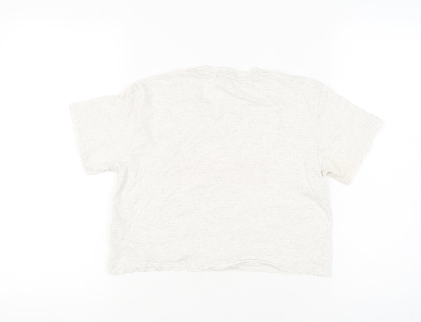 Puma Girls Ivory Cropped T-Shirt Logo Size 11-12 Years
