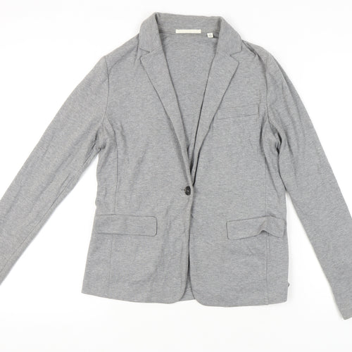 Uniqlo Women's Grey Blazer, Size S, Single-Breasted
