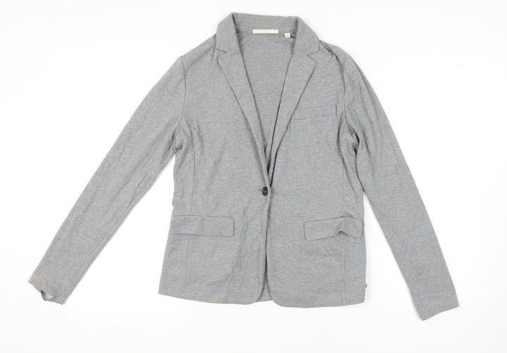 Uniqlo Women's Grey Blazer, Size S, Single-Breasted