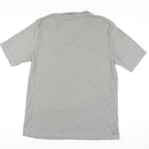 Slazenger Grey V-Neck Men's Short Sleeve T-Shirt, M