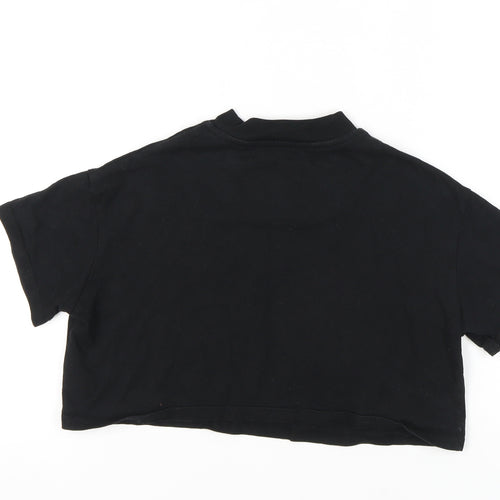 SikSilk Women's Black Cropped T-Shirt Size 6