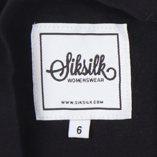 SikSilk Women's Black Cropped T-Shirt Size 6