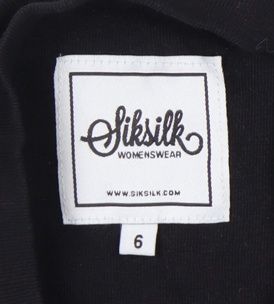 SikSilk Women's Black Cropped T-Shirt Size 6