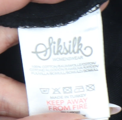 SikSilk Women's Black Cropped T-Shirt Size 6