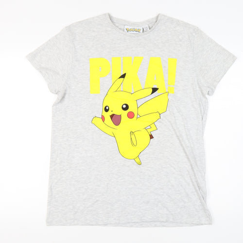 Pokémon Men’s Grey Pikachu Anime T-Shirt L
