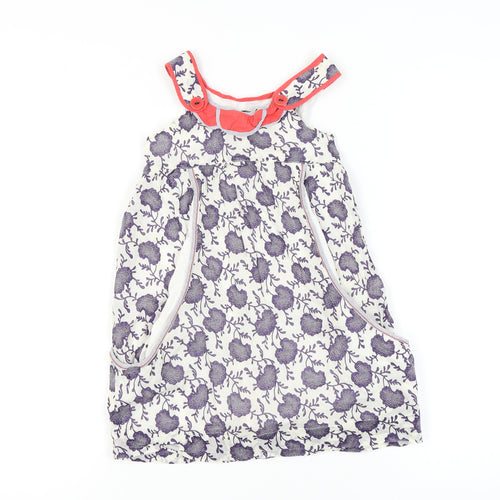 Jean Bourget Girls A-Line Floral Cotton Dress Size 6 Sleeveless