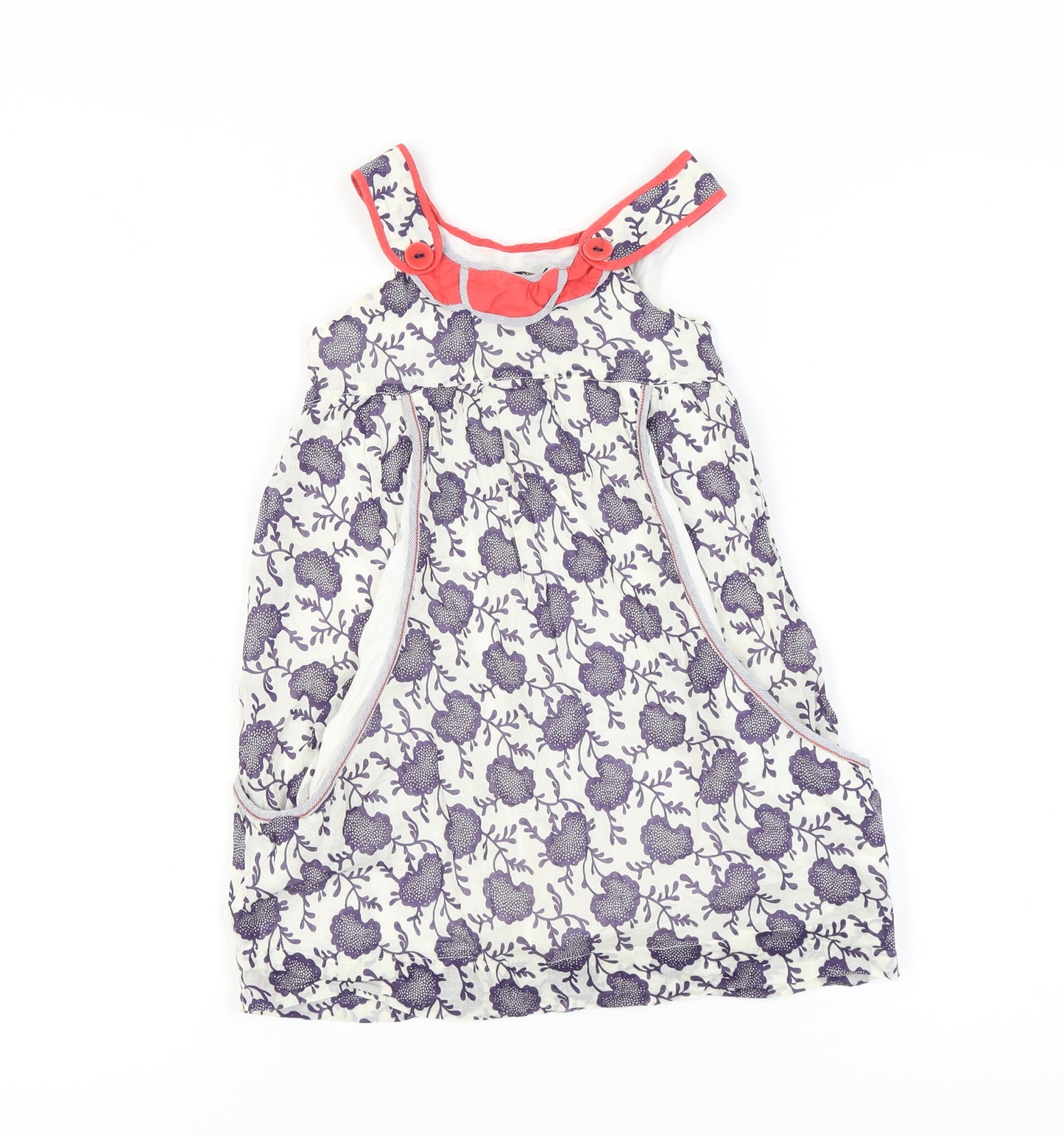 Jean Bourget Girls A-Line Floral Cotton Dress Size 6 Sleeveless