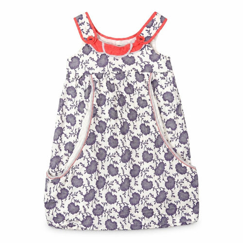 Jean Bourget Girls A-Line Floral Cotton Dress Size 6 Sleeveless