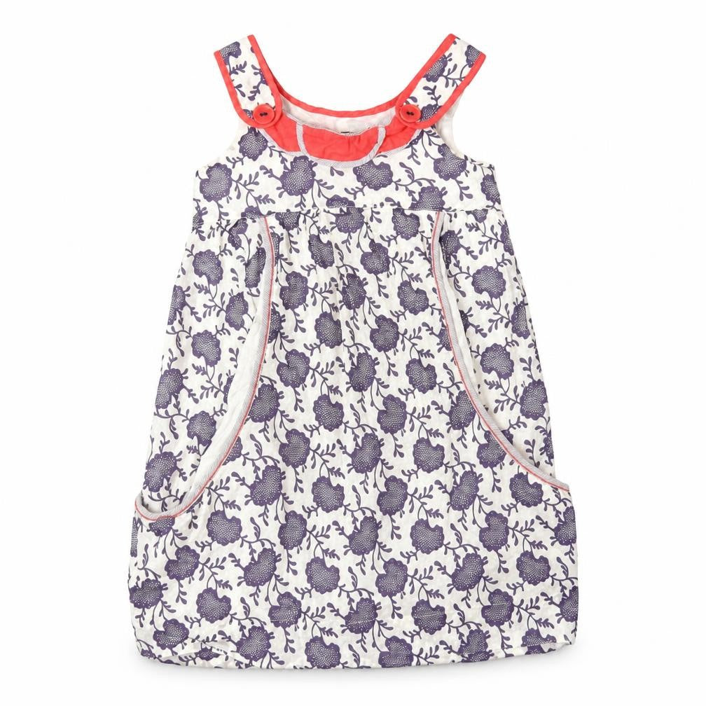 Jean Bourget Girls A-Line Floral Cotton Dress Size 6 Sleeveless