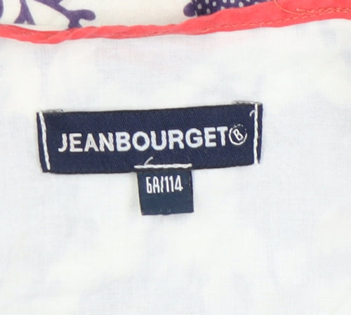 Jean Bourget Girls A-Line Floral Cotton Dress Size 6 Sleeveless