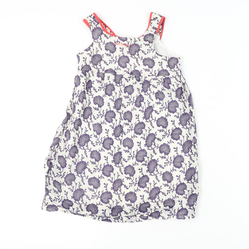 Jean Bourget Girls A-Line Floral Cotton Dress Size 6 Sleeveless