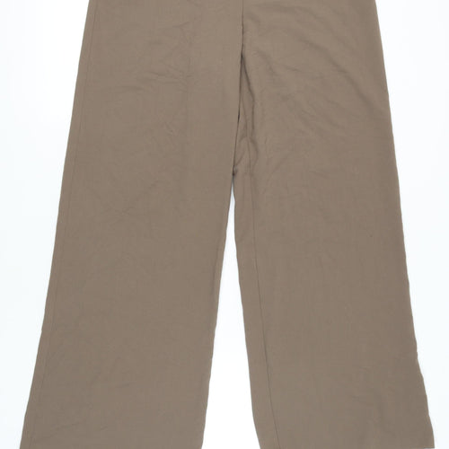 Wallis Women's Brown Wide-Leg Trousers, Size 16, Easy Care