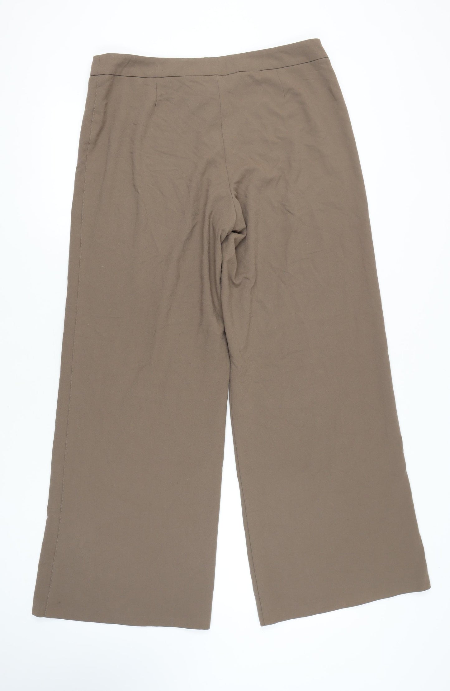 Wallis Women's Brown Wide-Leg Trousers, Size 16, Easy Care