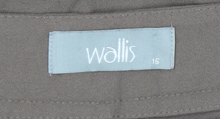 Wallis Women's Brown Wide-Leg Trousers, Size 16, Easy Care