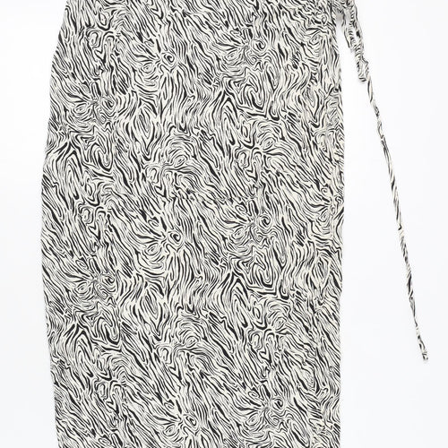 MNG Women’s Black Animal Print Skirt XL