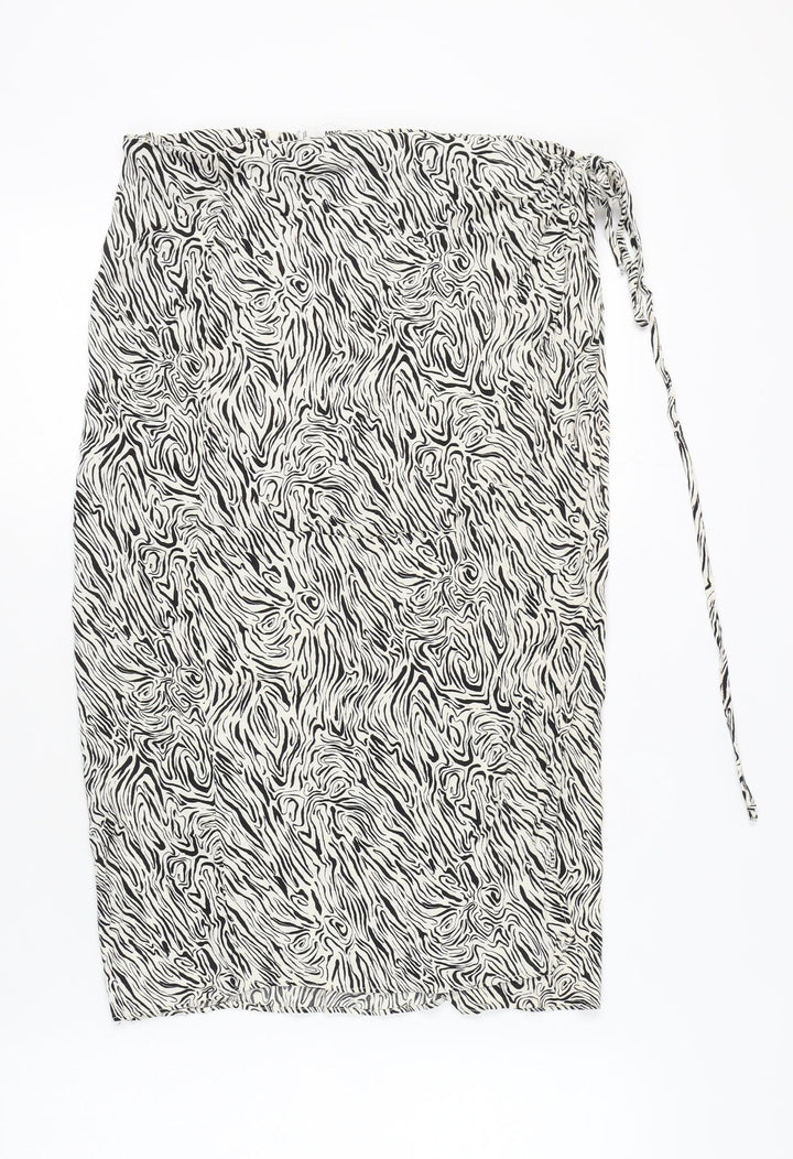 MNG Women’s Black Animal Print Skirt XL