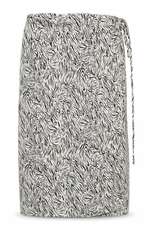 Front view of Mango Women’s Black Animal Print Skirt XL