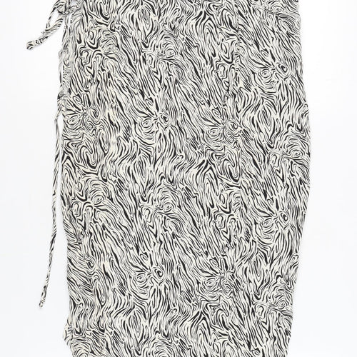 MNG Women’s Black Animal Print Skirt XL