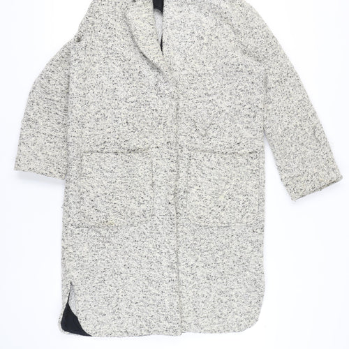 Topshop Women's Grey Long Wool Overcoat, Size 6