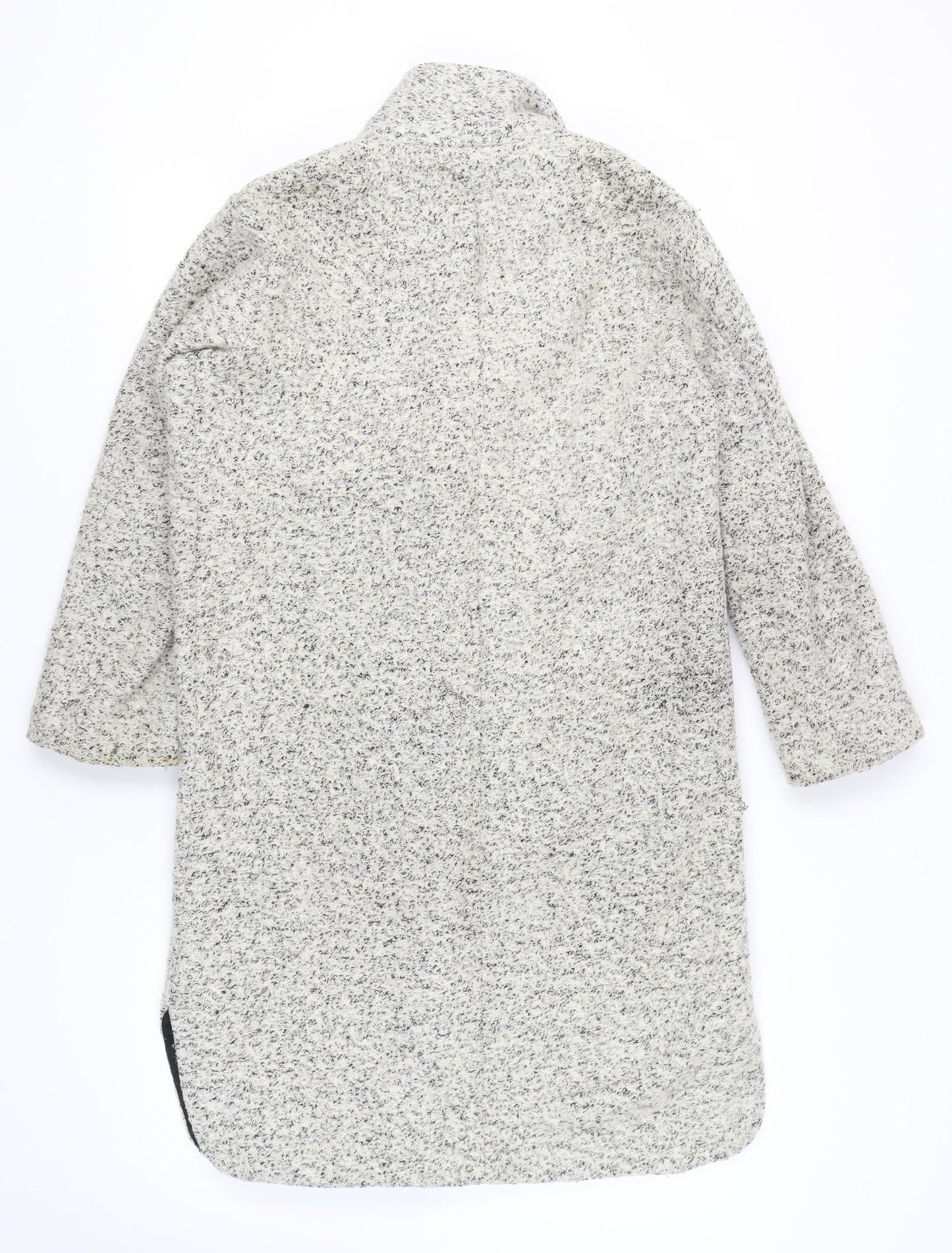 Topshop Women's Grey Long Wool Overcoat, Size 6