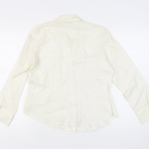 Marks and Spencer Women's White Button-Up Linen Shirt