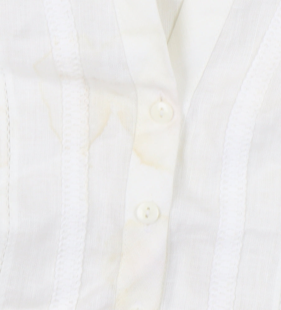 Marks and Spencer Women's White Button-Up Linen Shirt