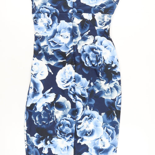 Jessica Wright Women's Blue Floral Bodycon Dress Size 10