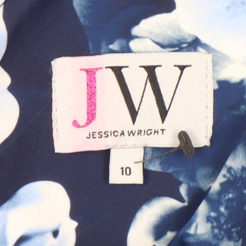 Jessica Wright Women's Blue Floral Bodycon Dress Size 10