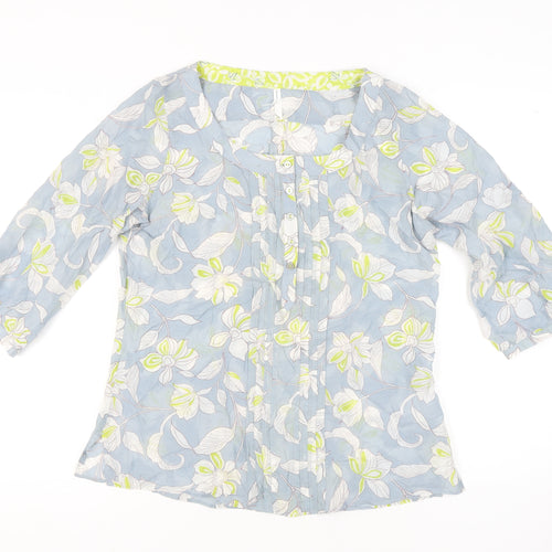 Marks and Spencer Women's Blue Floral Blouse Size 14 Plus