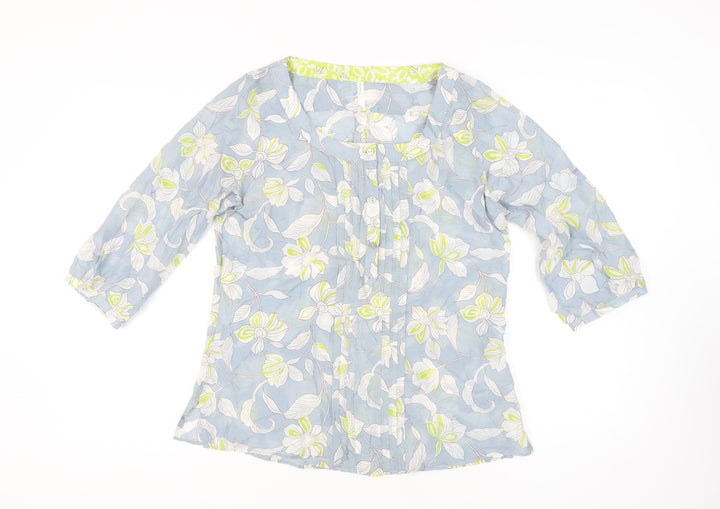 Marks and Spencer Women's Blue Floral Blouse Size 14 Plus