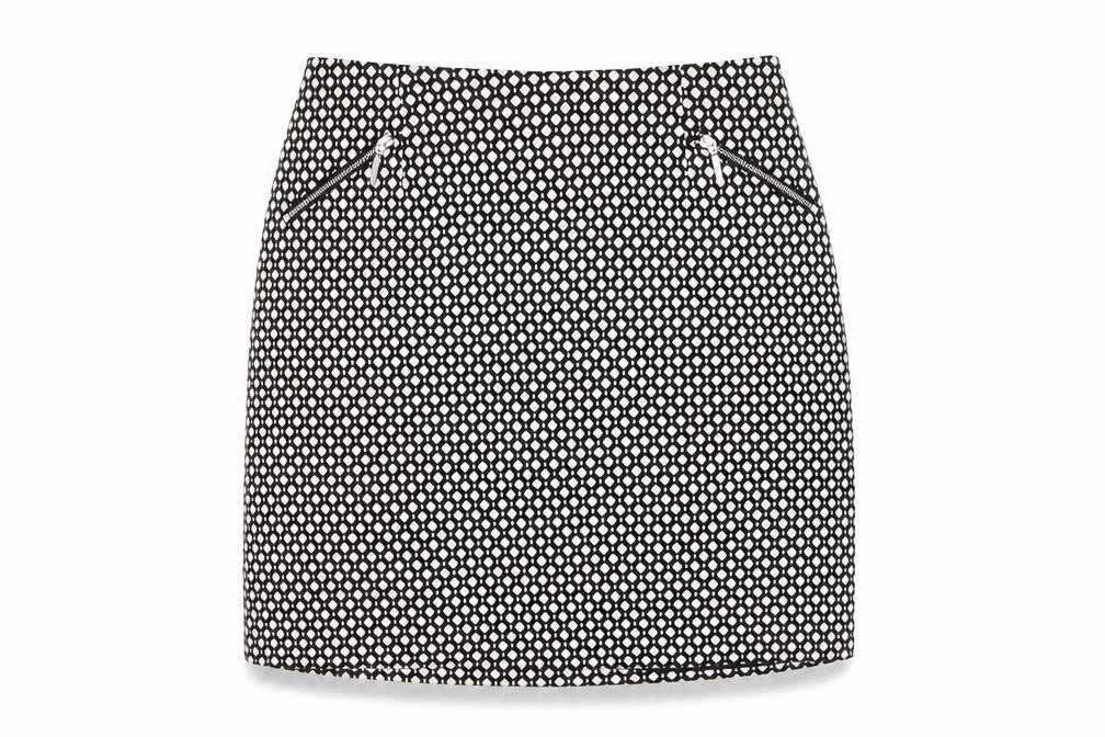 Front view of New Look Women's Black Geometric Pencil Skirt, size 6