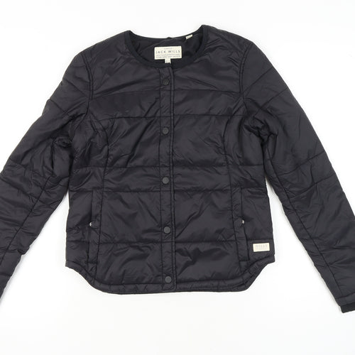 Jack Wills Women's Black Quilted Jacket Size 8
