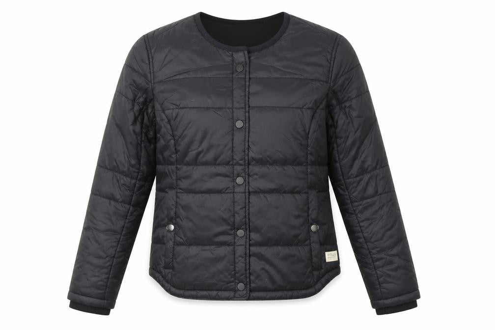 Front view of Jack Wills Women's Black Quilted Jacket, size 8