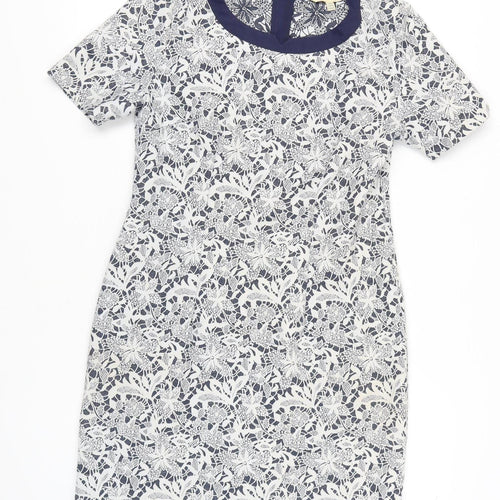 Yumi Women's Blue Floral Shift Dress Size 14