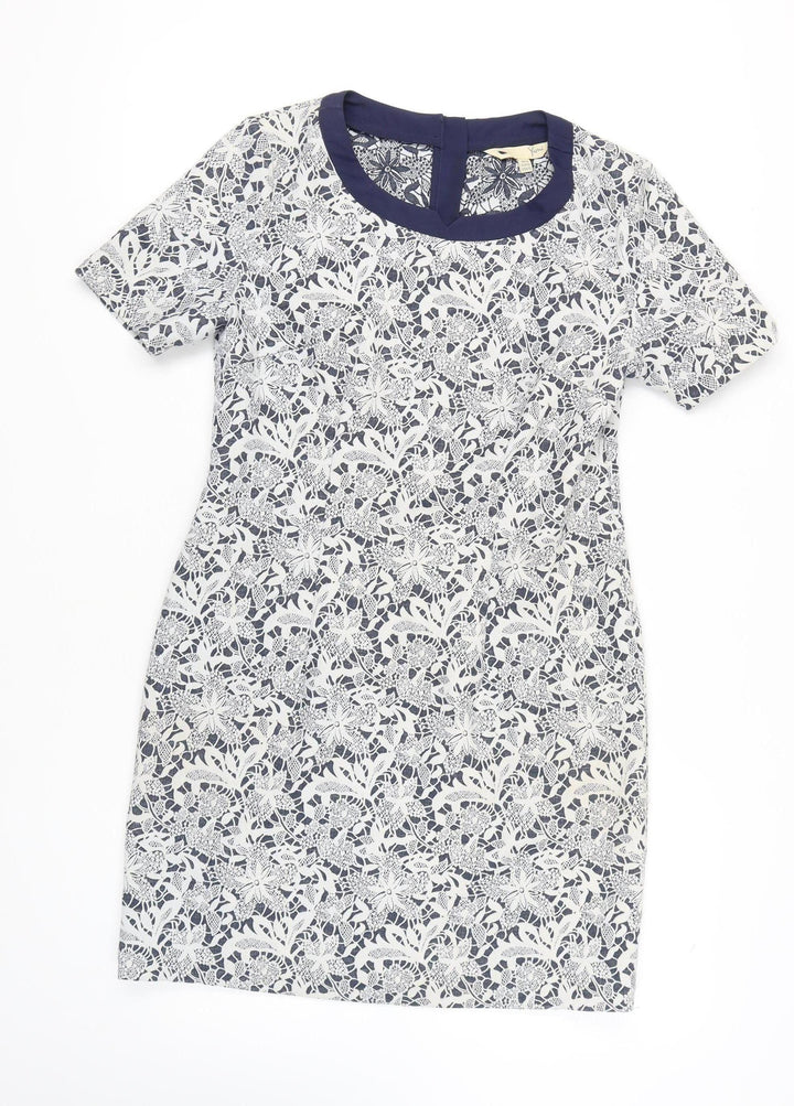 Yumi Women's Blue Floral Shift Dress Size 14