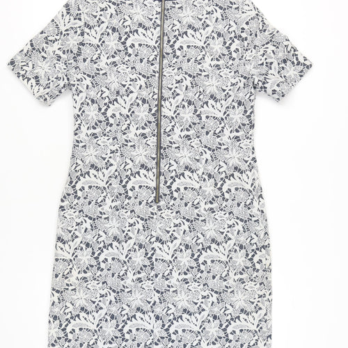 Yumi Women's Blue Floral Shift Dress Size 14