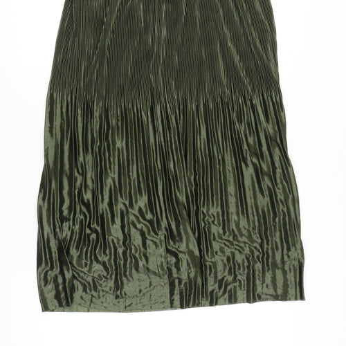 Jacqueline de Yong Women's Green Pleated Midi Skirt L