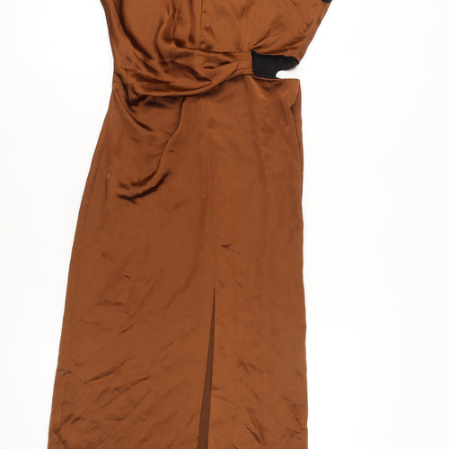 Zara Women’s Brown Sheath Dress, S - Elegant Midi Style