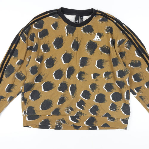 Adidas Women's Brown Pullover Animal Print Sweatshirt M