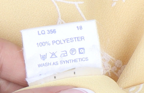 Classics Women's Yellow Floral Belted Dress Size 18