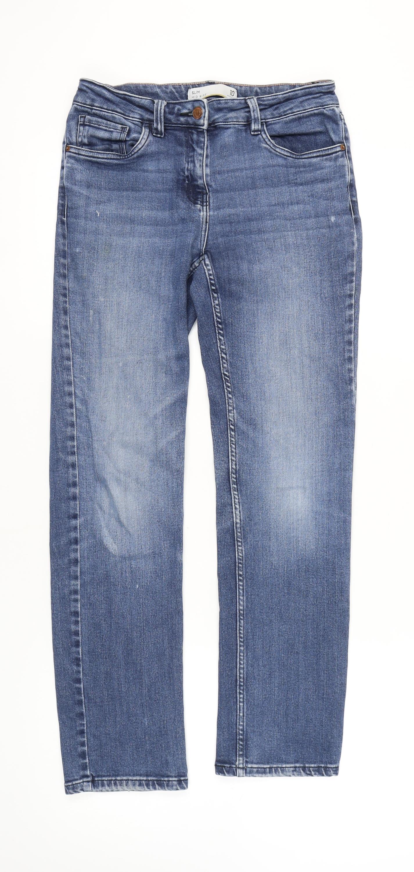 Next Women's Blue Slim Jeans Size 10 Mid Rise