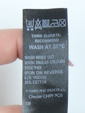 Marks & Spencer Women's Blue & Brown 3/4 Sleeve Top