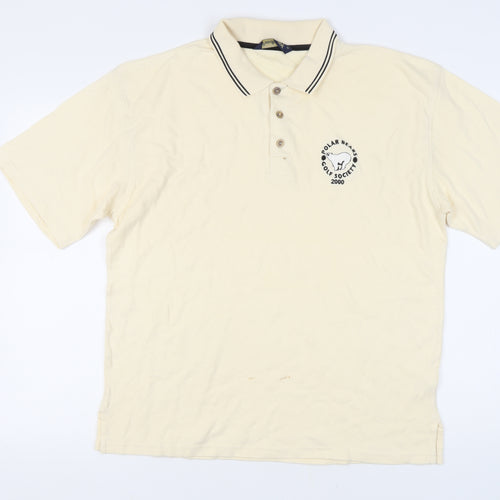 Woodbrook Men's Beige Polo Shirt Medium Golf Logo
